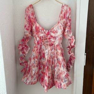 SAINT ARMONT Women's Long Sleeve Mini Dress in Cherie D'Amour Print